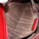 Salvatore Ferragamo Gancini Hand Bag Leather 2way Red Silver Auth 152277-23