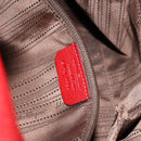 Salvatore Ferragamo Gancini Hand Bag Leather 2way Red Silver Auth 152277-24