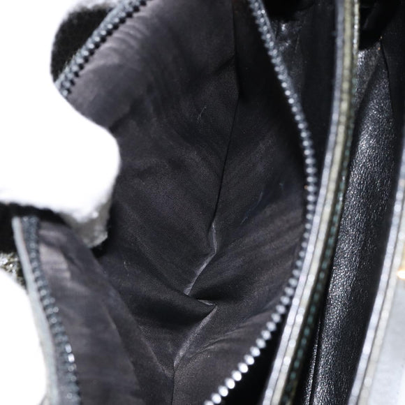 BALLY Hand Bag Leather Khaki Gold Auth 152278