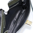 BALLY Hand Bag Leather Khaki Gold Auth 152278-22