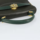 BALLY Hand Bag Leather Khaki Gold Auth 152278-7