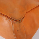 CELINE Hand Bag Leather Orange Silver Auth 152280-12