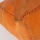 CELINE Hand Bag Leather Orange Silver Auth 152280-13