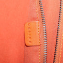 CELINE Hand Bag Leather Orange Silver Auth 152280-15