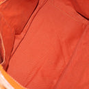CELINE Hand Bag Leather Orange Silver Auth 152280-16