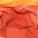 CELINE Hand Bag Leather Orange Silver Auth 152280-17