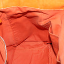 CELINE Hand Bag Leather Orange Silver Auth 152280-18