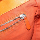 CELINE Hand Bag Leather Orange Silver Auth 152280-19