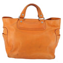CELINE Hand Bag Leather Orange Silver Auth 152280-3