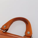 CELINE Hand Bag Leather Orange Silver Auth 152280-8