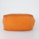 CELINE Hand Bag Leather Orange Silver Auth 152280-9