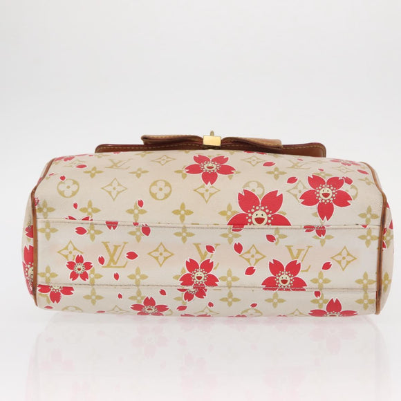LOUIS VUITTON Monogram Cherry Blossom Sac Retro PM Bag White M92014 Auth 152285A