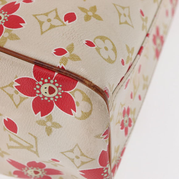 LOUIS VUITTON Monogram Cherry Blossom Sac Retro PM Bag White M92014 Auth 152285A