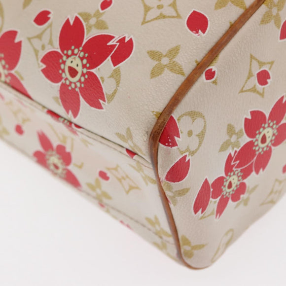 LOUIS VUITTON Monogram Cherry Blossom Sac Retro PM Bag White M92014 Auth 152285A