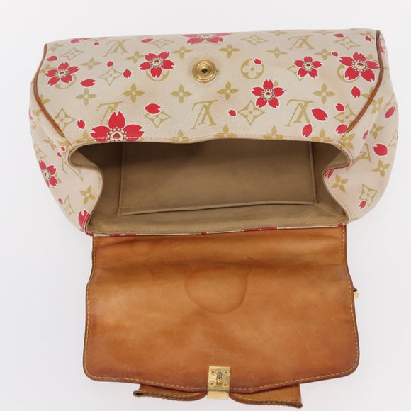LOUIS VUITTON Monogram Cherry Blossom Sac Retro PM Bag White M92014 Auth 152285A