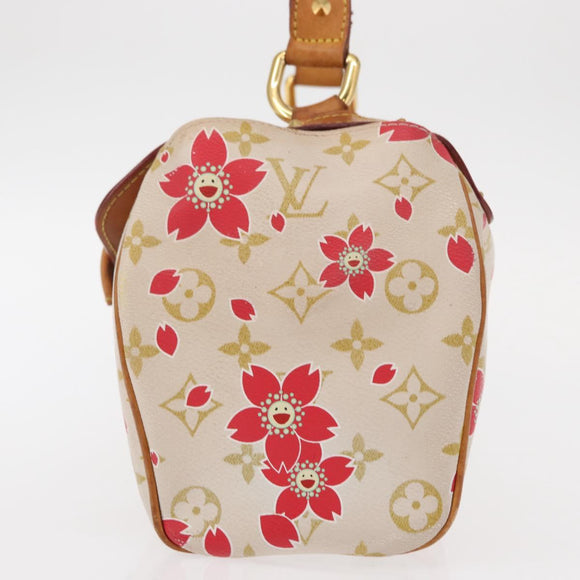 LOUIS VUITTON Monogram Cherry Blossom Sac Retro PM Bag White M92014 Auth 152285A