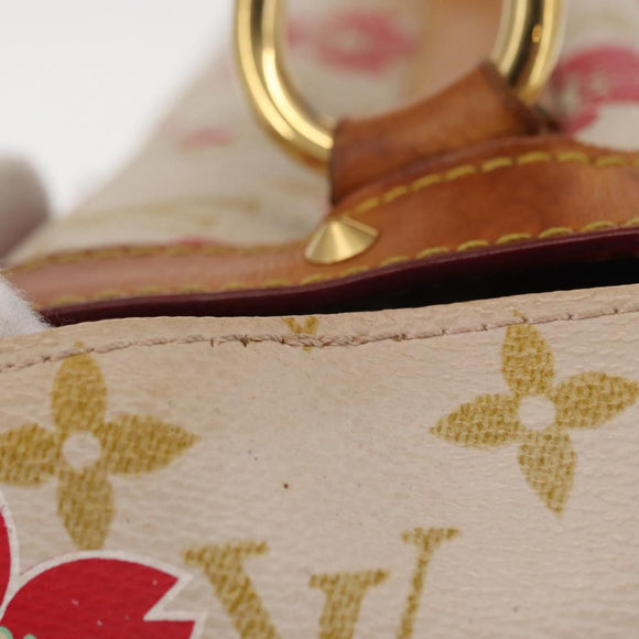 LOUIS VUITTON Monogram Cherry Blossom Sac Retro PM Bag White M92014 Auth 152285A
