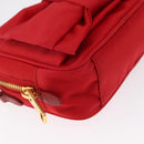PRADA Shoulder Bag Nylon Red Gold Auth 152289SAV-10
