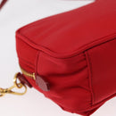 PRADA Shoulder Bag Nylon Red Gold Auth 152289SAV-12