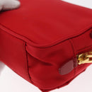PRADA Shoulder Bag Nylon Red Gold Auth 152289SAV-13
