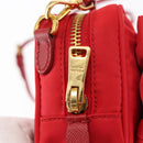 PRADA Shoulder Bag Nylon Red Gold Auth 152289SAV-14