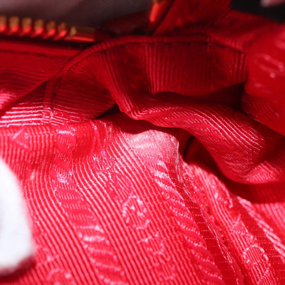 PRADA Shoulder Bag Nylon Red Gold Auth 152289SAV