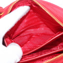 PRADA Shoulder Bag Nylon Red Gold Auth 152289SAV-22