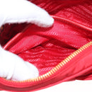 PRADA Shoulder Bag Nylon Red Gold Auth 152289SAV-23