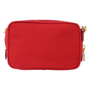 PRADA Shoulder Bag Nylon Red Gold Auth 152289SAV-3