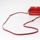 PRADA Shoulder Bag Nylon Red Gold Auth 152289SAV-7