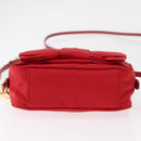 PRADA Shoulder Bag Nylon Red Gold Auth 152289SAV-9