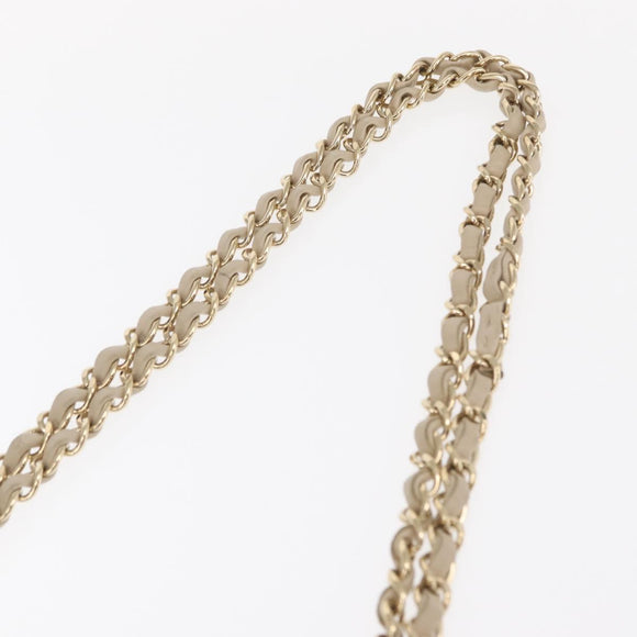 CHANEL Matelasse Chain Double Flap Chain Bag Knitted White CC Auth 152291SAV