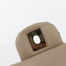 CHANEL Matelasse Chain Double Flap Chain Bag Knitted White CC Auth 152291SAV-20