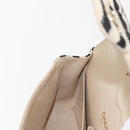 CHANEL Matelasse Chain Double Flap Chain Bag Knitted White CC Auth 152291SAV-26