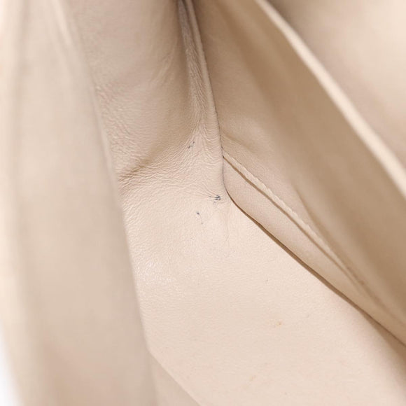 CHANEL Matelasse Chain Double Flap Chain Bag Knitted White CC Auth 152291SAV