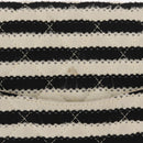 CHANEL Matelasse Chain Double Flap Chain Bag Knitted White CC Auth 152291SAV-4