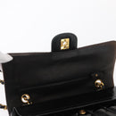 CHANEL Matelasse Double Flap Chain Bag Patent leather Black Gold CC Auth 152292V-16