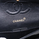 CHANEL Matelasse Double Flap Chain Bag Patent leather Black Gold CC Auth 152292V-21