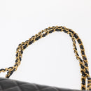 CHANEL Matelasse Double Flap Chain Bag Patent leather Black Gold CC Auth 152292V-8