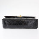 CHANEL Matelasse Double Flap Chain Bag Patent leather Black Gold CC Auth 152292V-9