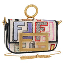 FENDI Zucca Canvas Nano Baguette Pouch Multicolor Gold Auth 152293SAM-1