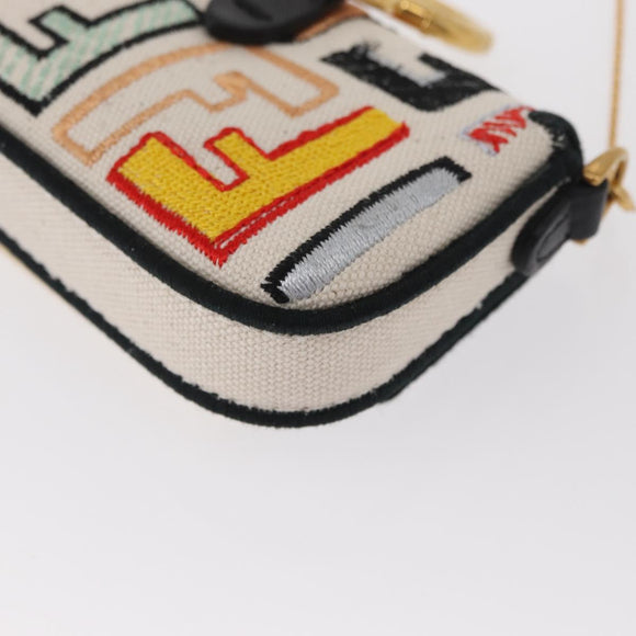 FENDI Zucca Canvas Nano Baguette Pouch Multicolor Gold Auth 152293SAM