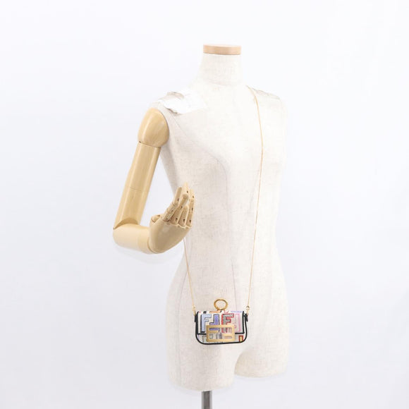 FENDI Zucca Canvas Nano Baguette Pouch Multicolor Gold Auth 152293SAM