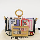FENDI Zucca Canvas Nano Baguette Pouch Multicolor Gold Auth 152293SAM-26