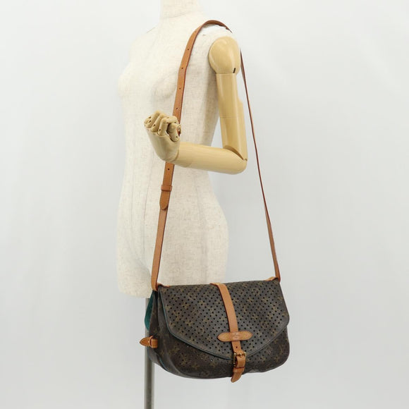 LOUIS VUITTON Monogram Perfo Saumur 30 Shoulder Bag M93998 LV Auth 152313V