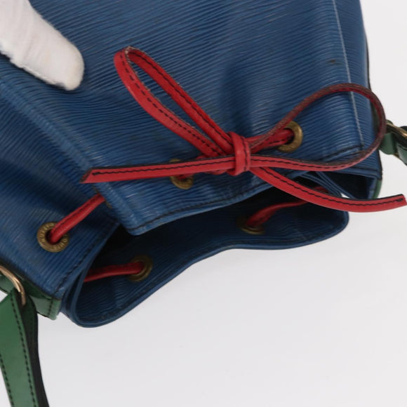 LOUIS VUITTON Epi Tricolor Noe Schultertasche Blau Rot Grün M44082 LV Auth 152330
