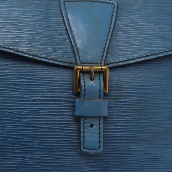 LOUIS VUITTON Epi Jeune Fille MM Shoulder Bag Toledo Blue M52155 LV Auth 152333