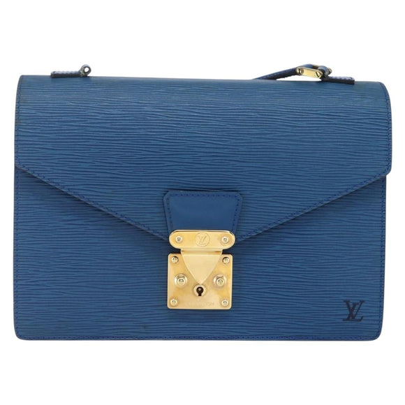 LOUIS VUITTON Epi Concorde Hand Bag Blue M52135 LV Auth 152334