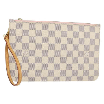 LOUIS VUITTON Damier Azur Neverfull MM Pouch LV Auth 152346