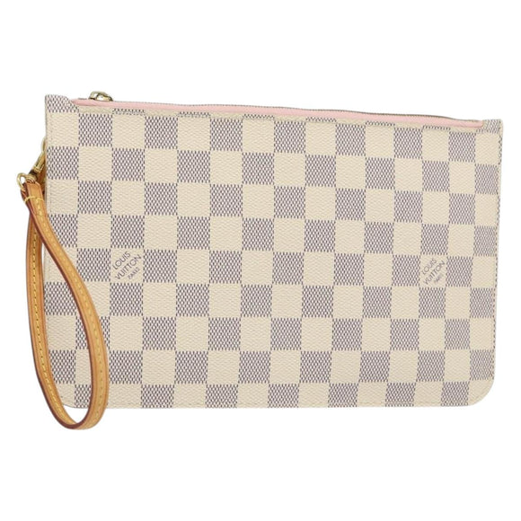 LOUIS VUITTON Damier Azur Neverfull MM Pouch LV Auth 152346